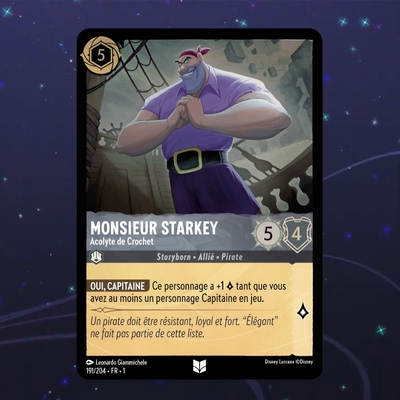 Disney Lorcana TCG : Carte "Monsieur Starkey" Foil (191/204) le palais des goodies.fr