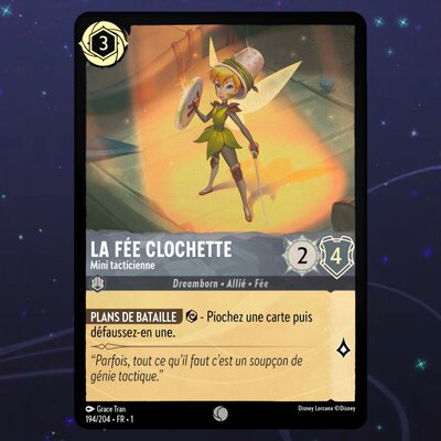 Disney Lorcana TCG : Carte "La Fée Clochette" Foil (194/204) le palais des goodies