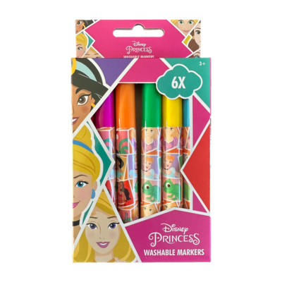 Disney Princess : Lot de 6 marqueurs lavables - le palais des goodies