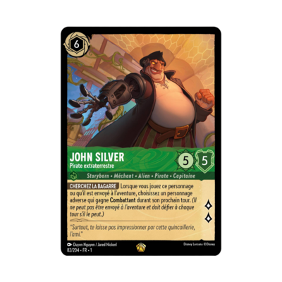 Disney Lorcana TCG : Carte "John Silver" (carte 82/204) - le palais des goodies