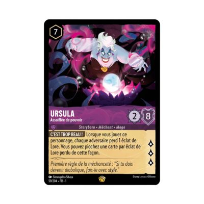 Disney Lorcana TCG : Carte "Ursula" (carte 59/204) - le palais des goodies