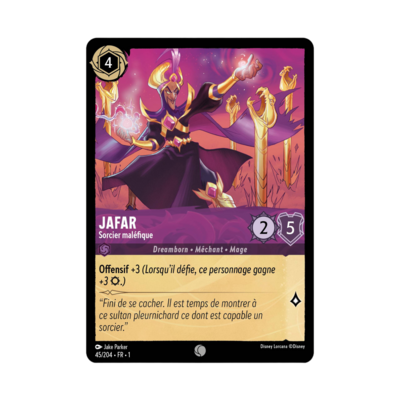 Disney Lorcana TCG : Carte "Jafar" (carte 45/204) le palais des goodies