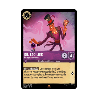 Disney Lorcana TCG : Carte "Dr. Facilier" (carte 39/204) le palais des goodies