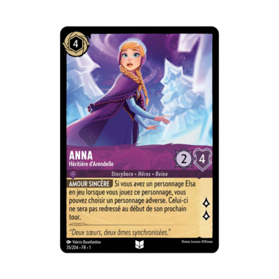 Disney Lorcana TCG : Carte "Anna" (carte 35/204) le palais des goodies
