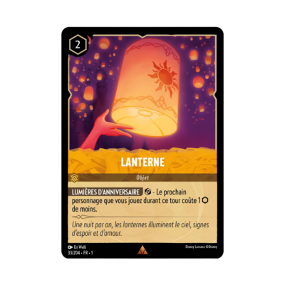 Disney Lorcana TCG : Carte "Lanterne" (carte 33/204) le Palais des Goodies