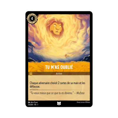 Disney Lorcana TCG : Carte "Tu m’as oublié" (carte 31/204) le Palais des Goodies