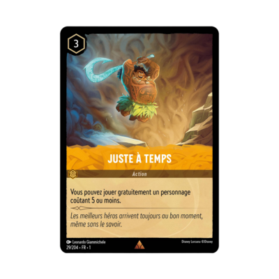 Disney Lorcana TCG : Carte "Juste à temps" (carte 29/204) le palads es goodies