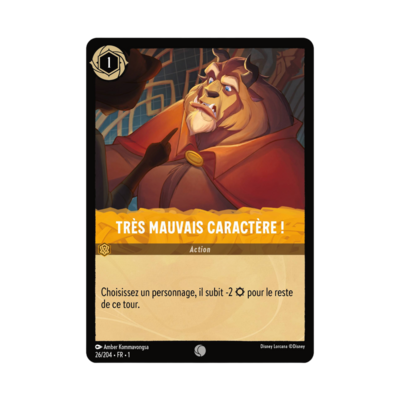 Disney Lorcana TCG : Carte "Très mauvais caractère !" (carte 26/204) le Palais des Goodies