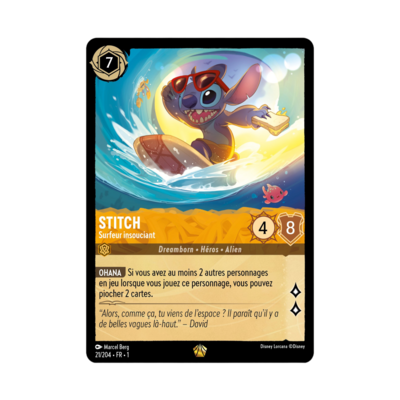 Disney Lorcana TCG : Carte "Stitch" (carte 21/204) le Palais des Goodies