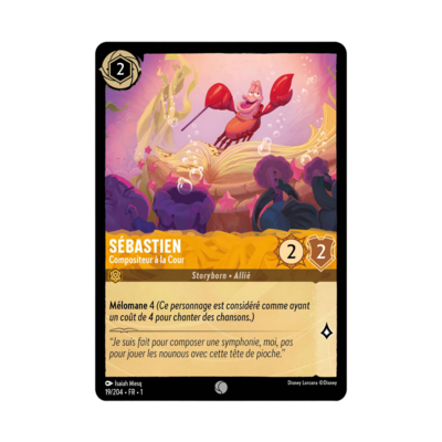 Disney Lorcana TCG : Carte "Sébastien" (carte 19/204) le Palais des Goodies