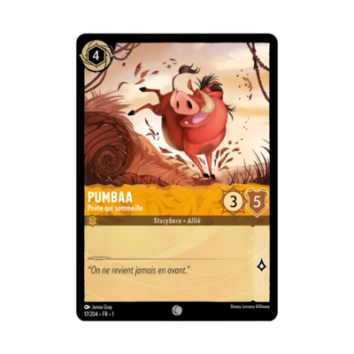 Disney Lorcana TCG : Carte "Pumba" (carte 17/204) le Palais des Goodies