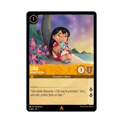 Disney Lorcana TCG : Carte "Lilo" (carte 09/204) le palais des goodies