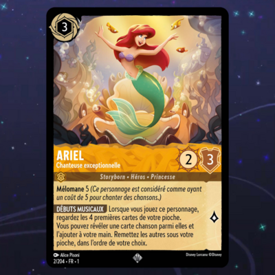 Disney Lorcana TCG : Carte "Ariel" (carte 02/204) le palais des goodies