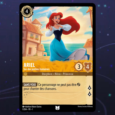 Disney Lorcana TCG : Carte "Ariel" (carte 01/204) le palais des goodies