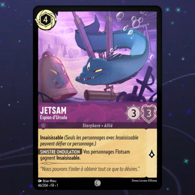 Disney Lorcana TCG : Carte "Jetsam" FOIL (carte 46/204) le palais des goodies