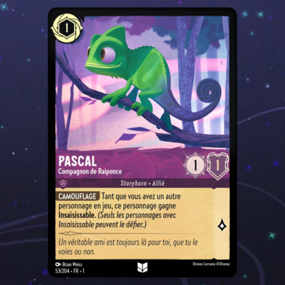 Disney Lorcana TCG : Carte "Pascal" (carte 53/204) le palais des goodies