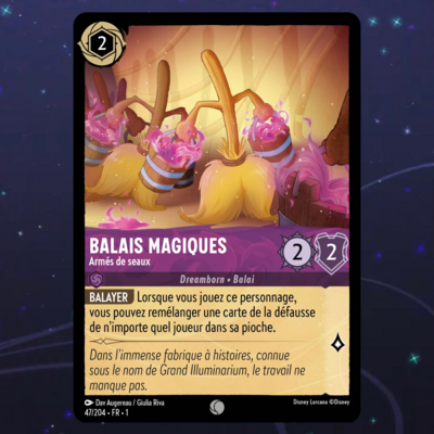 Disney Lorcana TCG : Carte "Balais magiques" (carte 47/204) le palais des goodies