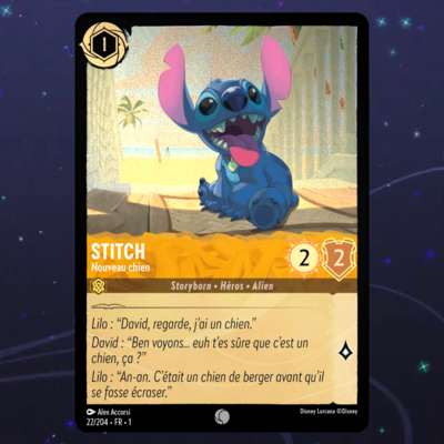 Disney Lorcana TCG : Carte "Stitch" FOIL (22/204) le palais des goodies