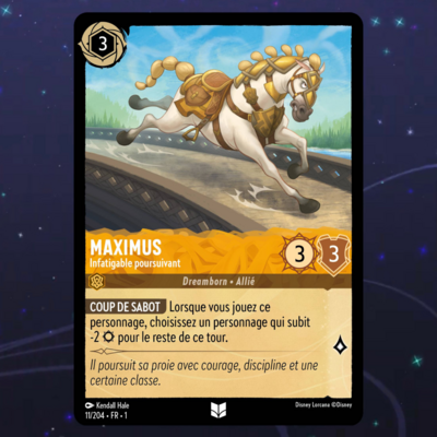 Disney Lorcana TCG : Carte "Maximus" (carte 11/204) le palais des goodies