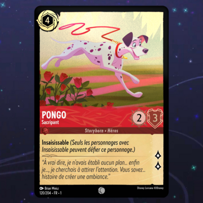Disney Lorcana TCG : Carte "Pongo" FOIL (120/204) le palais des goodies