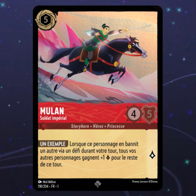 Disney Lorcana TCG : Carte "Mulan" FOIL (118/204) le palais des goodies