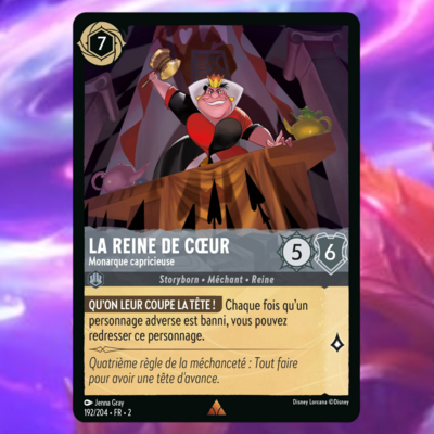 Disney Lorcana Chapitre 2 - L'ascension des Floodborn : Carte "La reine des coeur" (192/204) le palais des goodies