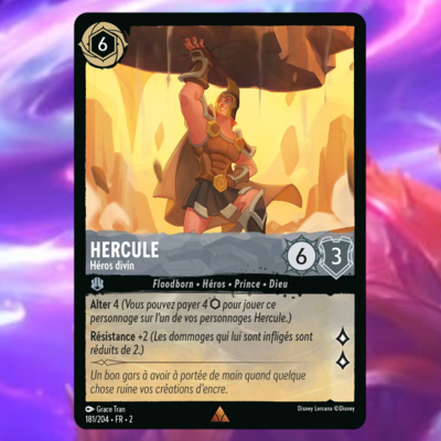 Disney Lorcana Chapitre 2 - L'ascension des Floodborn : Carte "Hercule" (181/204) le palais des goodies