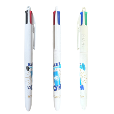 Olympique de Marseille : Stylo Bic 4 couleurs (officiel OM) - le palais des goodies