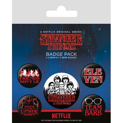 STRANGER THINGS - CHARACTERS - PACK DE 5 BADGES