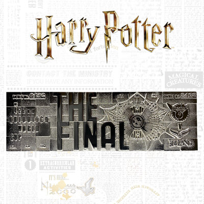 HARRY POTTER - QUIDDITCH WORLD CUP - TICKET PLAQUÉ ARGENT COLLECTOR