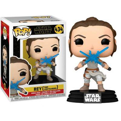 STAR WARS IX - Bobble Head POP N° 434 - Rey w: 2 Light Sabers