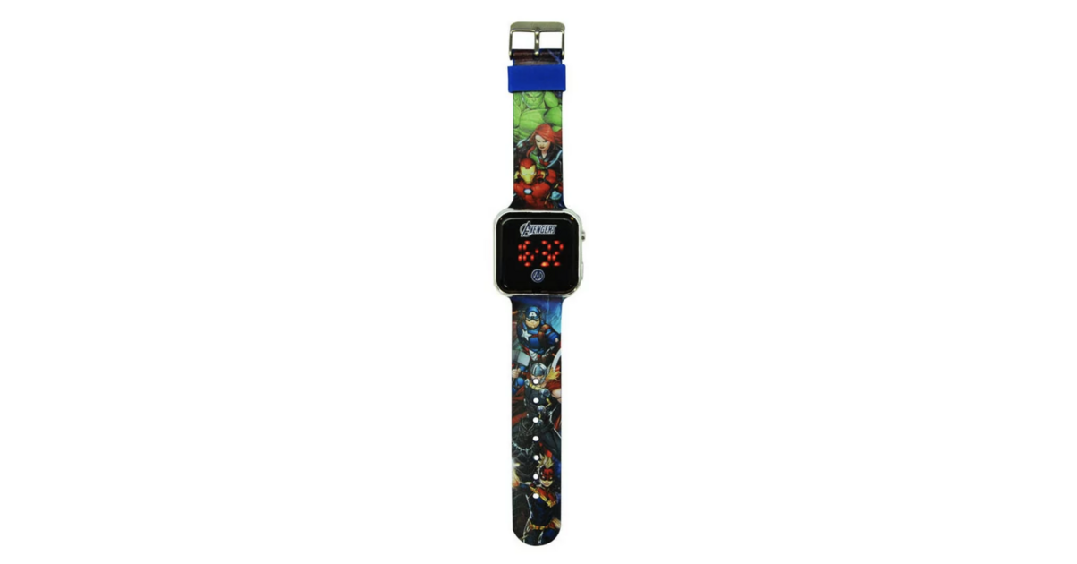 Montre Numérique Avengers Pour Enfants - Cadran Marvel Avec Iron Man, Captain America - Bracelet 22 Cm