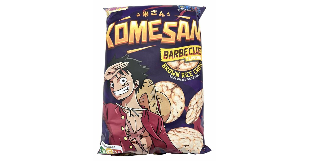 One Piece - Luffy : Chips de riz complet soufflé (goût barbecue)
