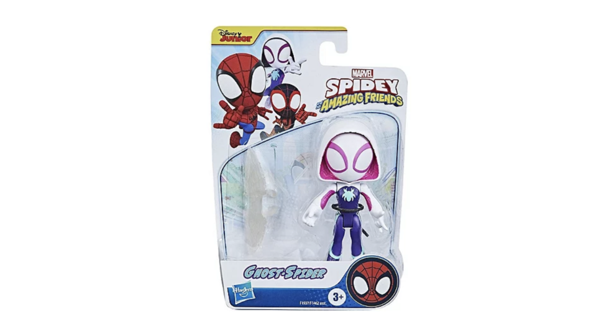 Marvel Spidey – Figurine Ghost-Spider 7,5 Cm Articulée Avec Ailes En Toile – Collection Inspirée Du Dessin Animé Disney Jr
