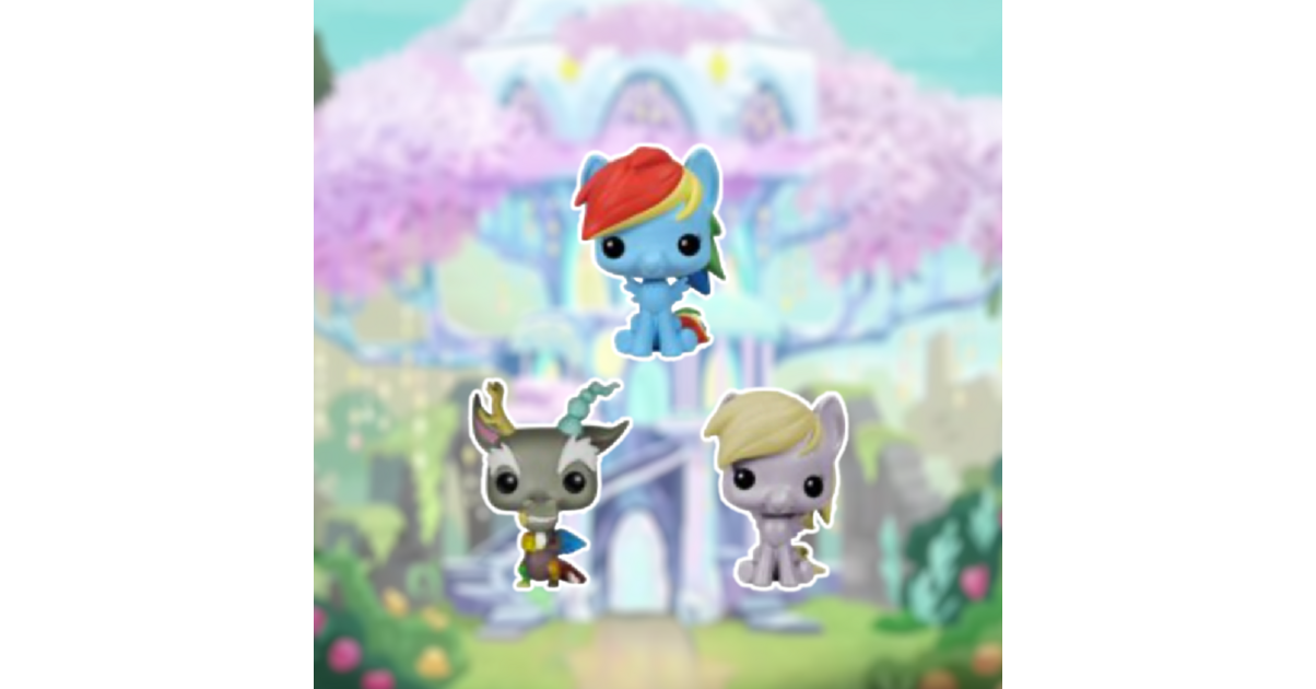 Lot De 3 Figurines My Little Pony Pocket Pop - Discord, Rainbow Dash, Derpy - Neuves