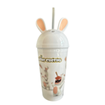 Futuroscope - Les lapins crétins : Gobelet paille - verre - glass - thumbler - le palais des goodies - Ubisoft