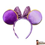 Disney - Raiponce : Serre-tête à oreilles avec nœud pailleté et couronne
