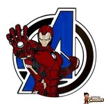 Marvel - Avengers Campus : Pin’s Iron Man devant le logo Avengers OE