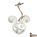 Disney - Mickey Mouse : Ornement de Noël Tête de Mickey en Bois
