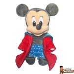 Disney - Mickey Mouse : Peluche bébé à capuche étoilée et peignoir rouge