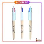 Astérix : Stylo BIC 4 couleurs Parc Astérix bois naturel