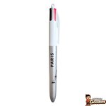 Paris : Stylo BIC 4 couleurs Tour Eiffel argent métallisé