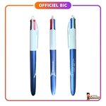 Paris : Stylo BIC 4 couleurs Tour Eiffel bleu métallisé