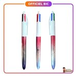 Paris : Stylo BIC 4 couleurs Tour Eiffel chromé tricolore