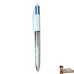 Musée Grévin : Stylo BIC 4 couleurs argent chromé