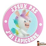Ubisoft - Les lapins crétins : Badge "J'peux pas j'ai lapicorne"