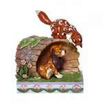 DISNEY TRADITIONS - FOX AND HOUND LOG 14.5X10X12.5CM