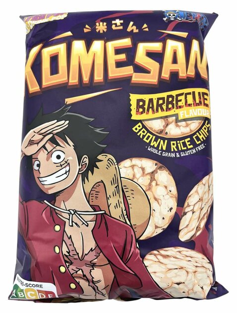 One Piece - Luffy : Chips de riz complet soufflé (goût barbecue)