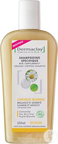 dermaclay shampoing capilargil traitant cheveux blonds 250 ml