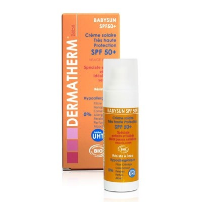 Dermatherm Bio Crème solaire Bébé SPF50 + Très haute protection 50 ml.